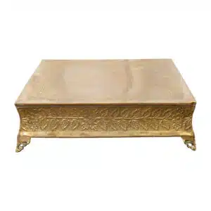 antique brass cake plateau 18" square