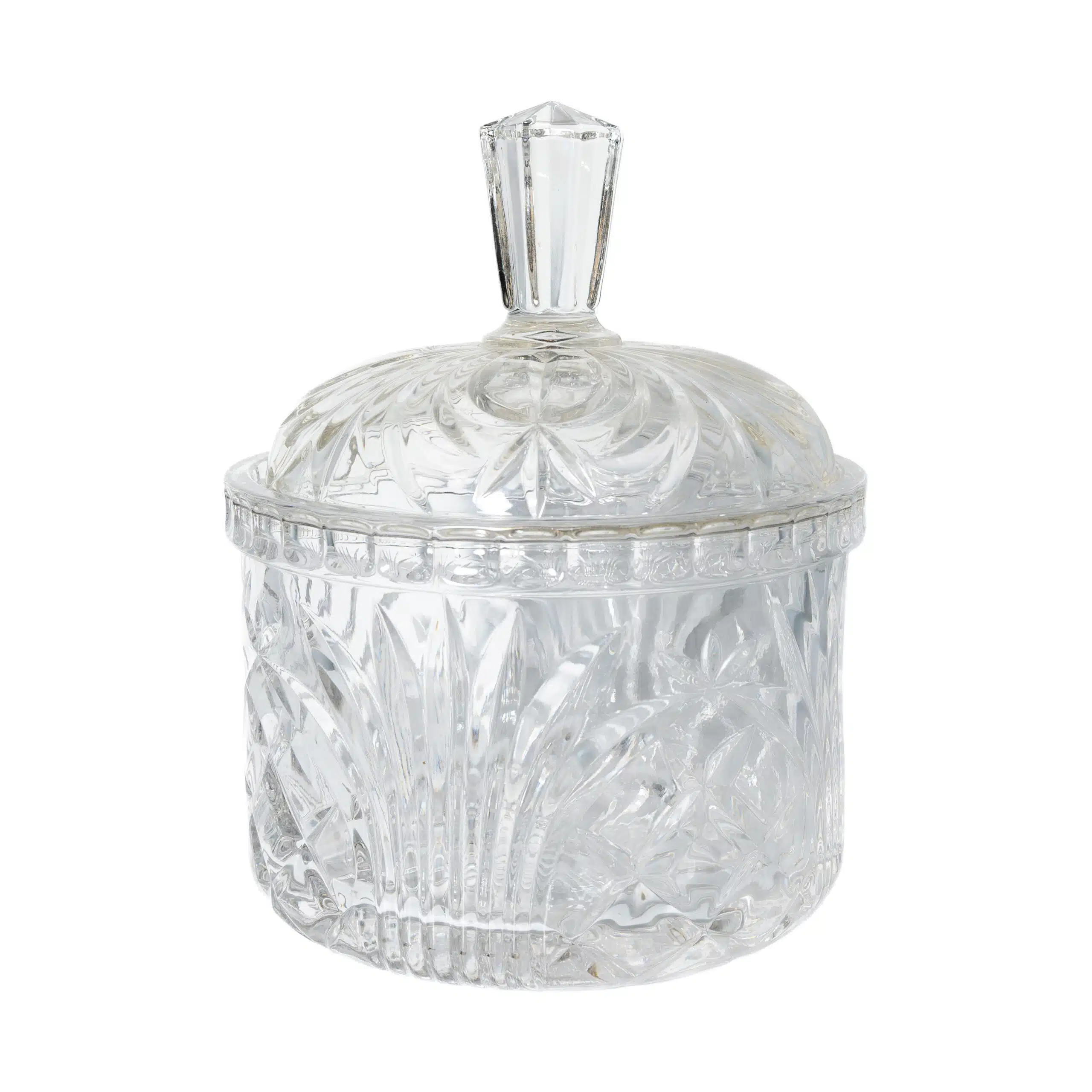 Elegant crystal jar with lid