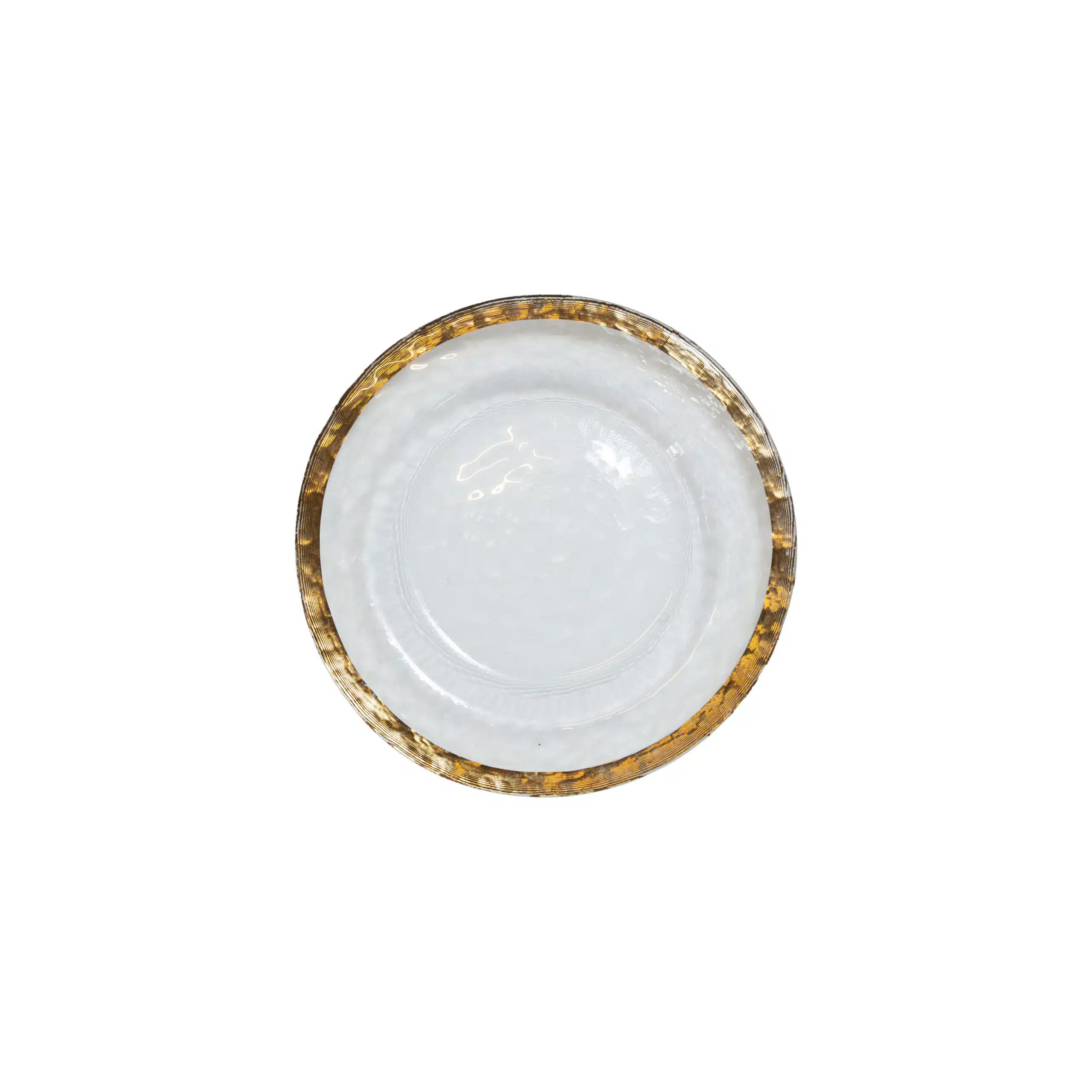 White plate with gold rim