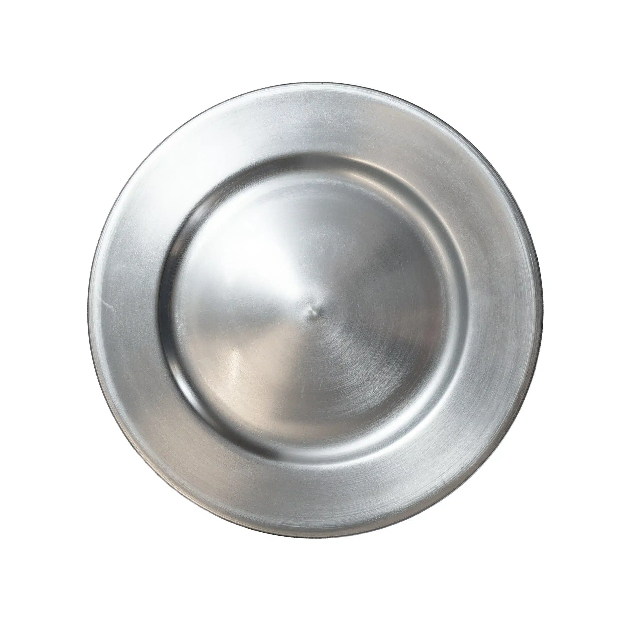 shiny round metal plate